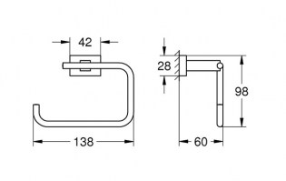 PORTARROLLOS SIN TAPA ESSENTIALS CUBE GROHE